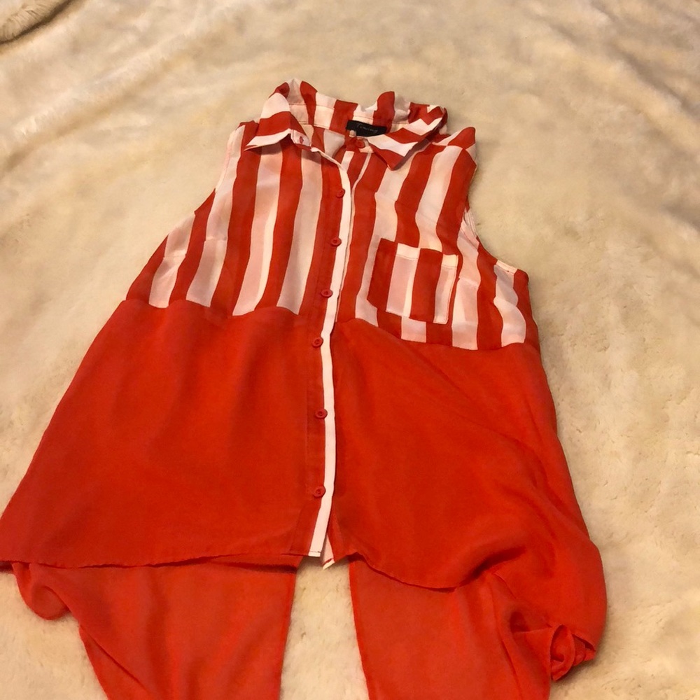 Cute Red stripped Blouse